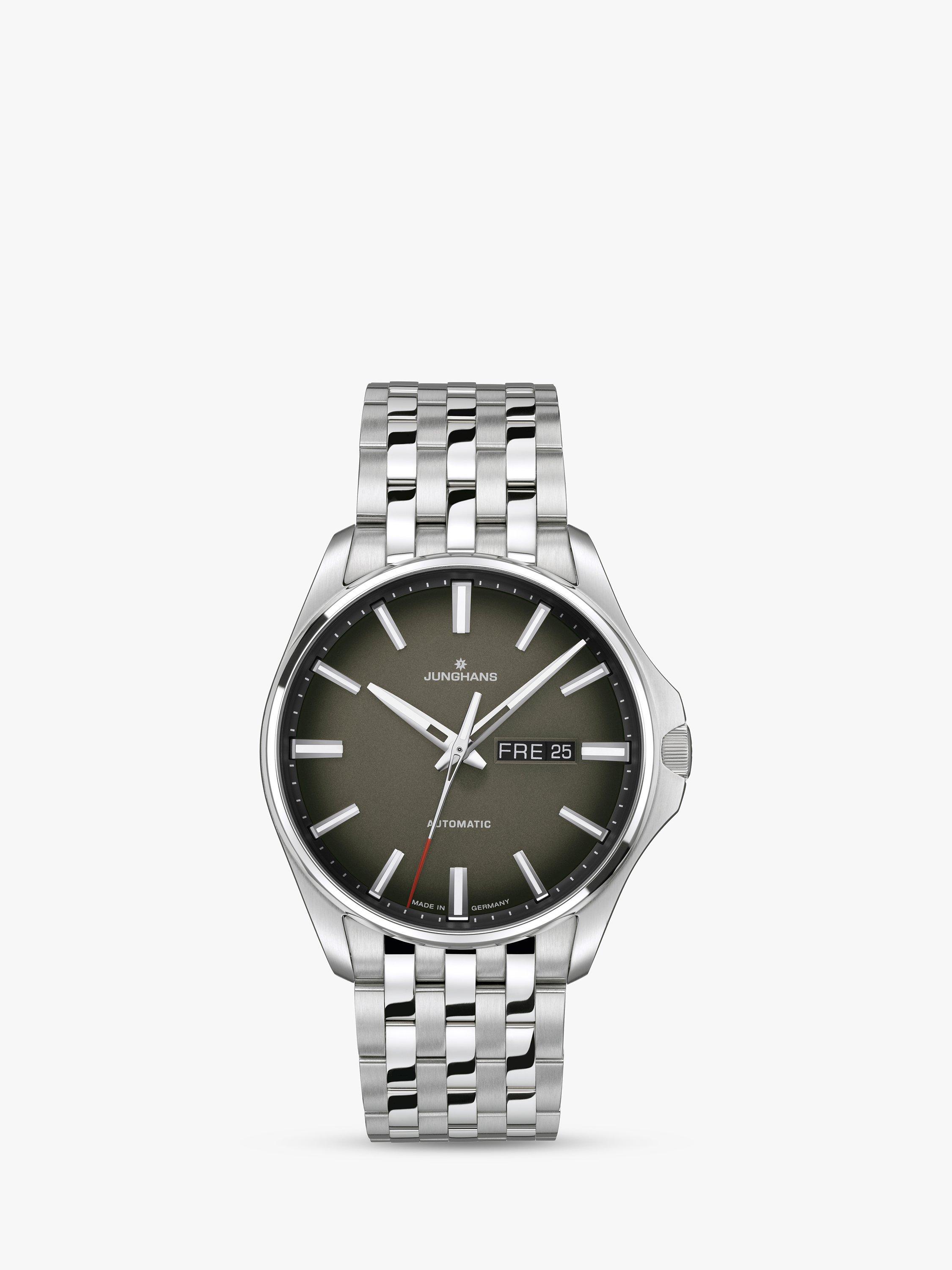 Product image 1 of 2, which shows Junghans 27/4210.44 Men's Meister S Automatic Date Bracelet Strap Watch, Silver