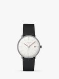 Junghans 27/4303.02 Men's Max Bill Automatic Date Leather Strap Watch, Black