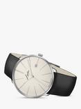 Junghans 27/4355.00 Men's Meister fein Automatic Signatur Date Leather Strap Watch, Black