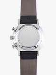 Junghans 41/4876.00 Men's FORM C Chronograph Leather Strap Watch, Black