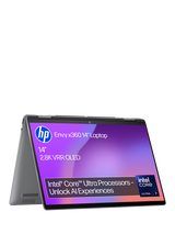 HP ENVY x360 14-fc0001na Convertible Laptop, Intel Core Ultra 7 Processor, 16GB RAM, 512GB SSD, 14” 2.8K OLED Touchscreen, Meteor Silver