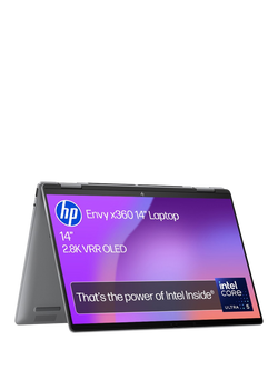 HP ENVY x360 14-fc0005na Convertible Laptop, Intel Core Ultra 5 Processor, 16GB RAM, 512GB SSD, 14” OLED Touchscreen, Meteor Silver, Meteor Silver