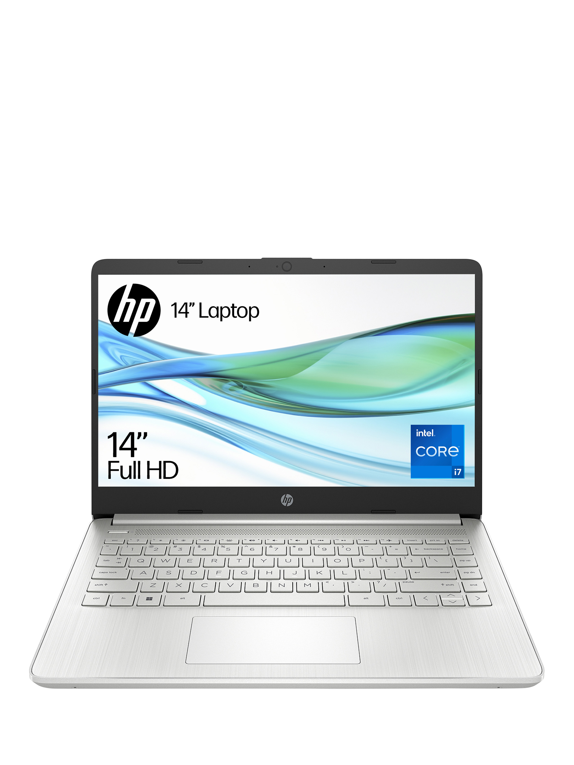 HP 14s-dq5014na Laptop, Intel Core i7 Processor, 8GB RAM, 512GB SSD, 14” Full HD, Natural Silver
