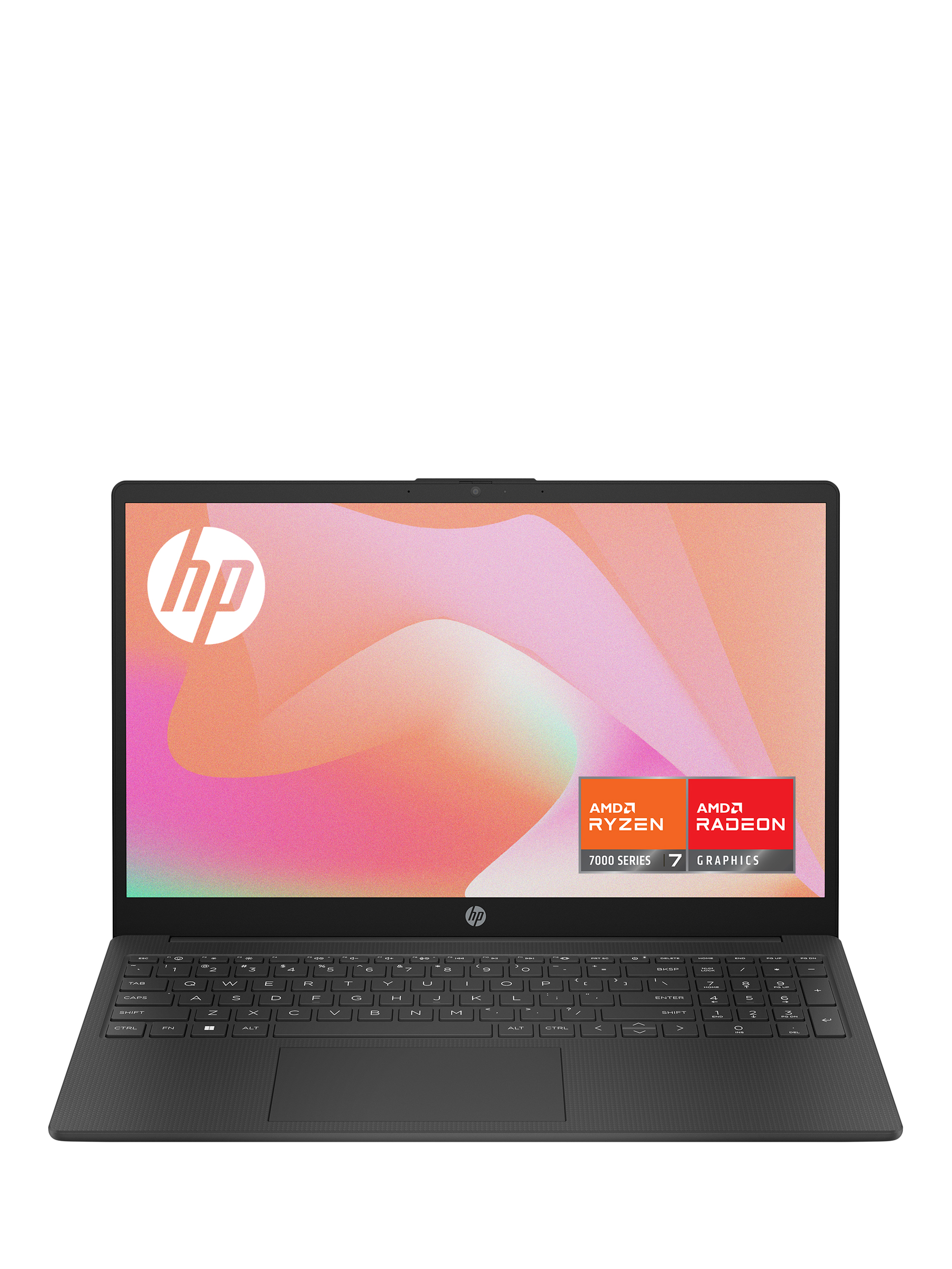 HP 15-fc0016na Laptop, AMD Ryzen 7 Processor, 8GB RAM, 512GB SSD, 15.6" Full HD, Jet Black