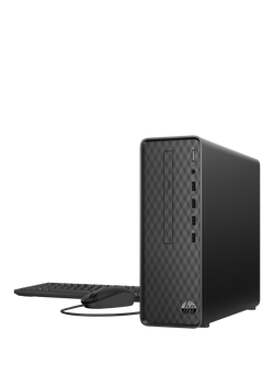 HP Slim S01-pF2009na Desktop PC, Intel Core i5 Processor, 8GB RAM, 256GB SSD, Dark Black, Dark Black