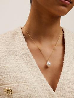 Ted Baker Parmlia Faux Pearl Pendant Chain Necklace, Gold - view 2, Gold