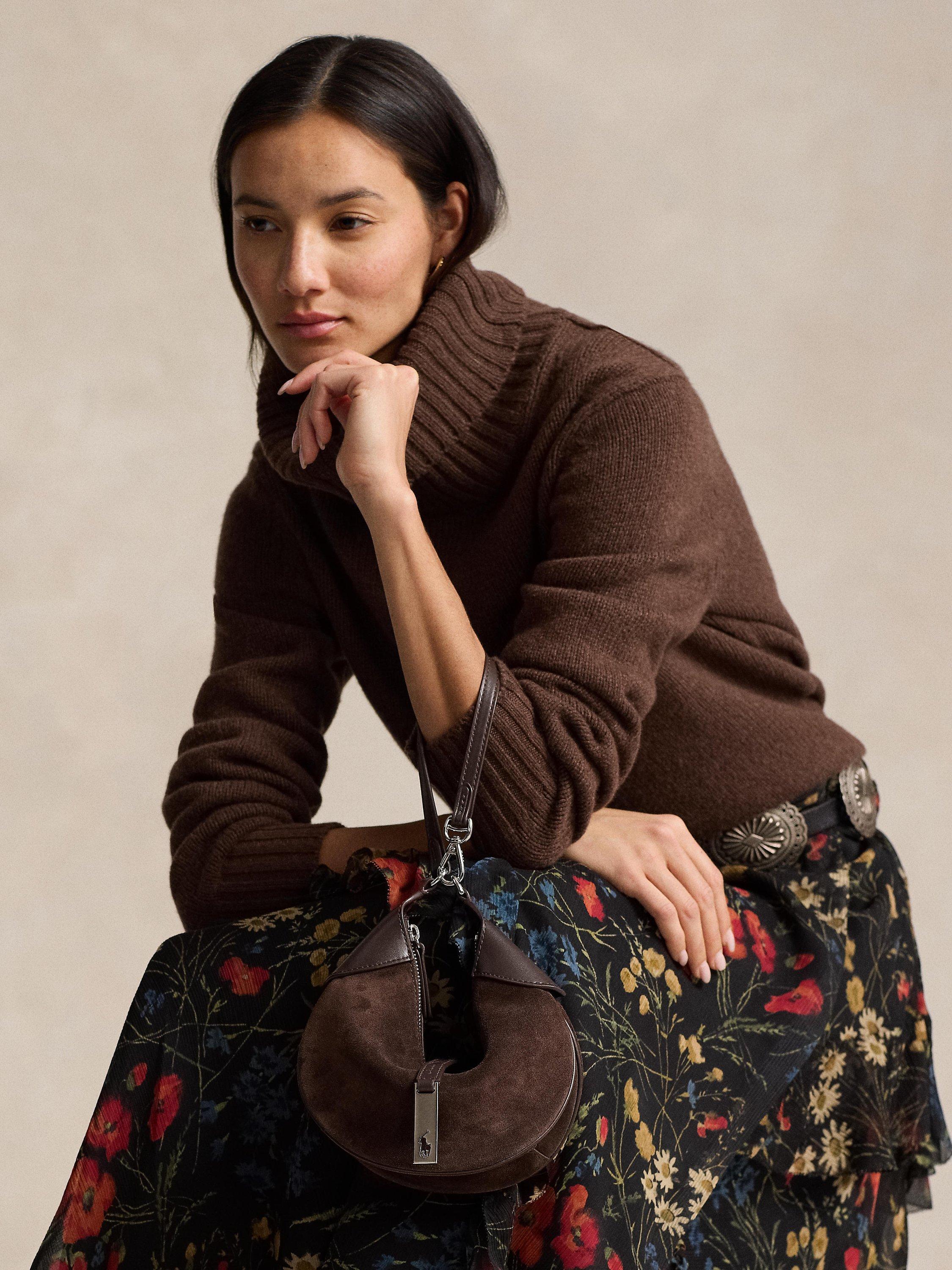 Product image 5 of 7, which shows Polo Ralph Lauren Polo ID Mini Shoulder Bag, Chocolate
