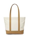 Polo Ralph Lauren Western Bear Cotton Canvas Tote Bag, Ecru/Tan