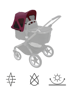 Bugaboo Dragonfly Breezy Sun Canopy Dark Cherry - view 2, Black Cherry