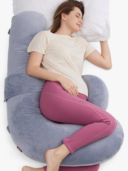 Momcozy F-Shaped Maternity Body Pillow, Multi