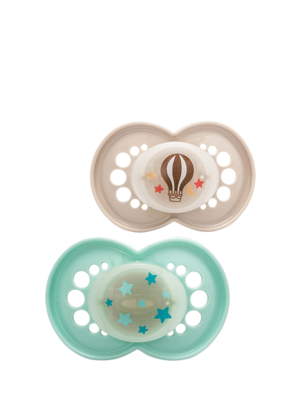 MAM Night Astro Glow in the Dark Soother, 18-36 Months, Pack of 2, Multi