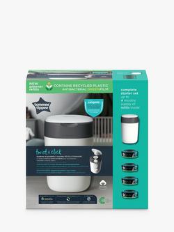 Tommee Tippee Twist & Click Advanced Nappy Bin Starter Set with 4x Refill Cassettes - view 2, Multi