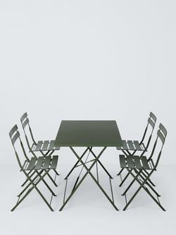 John Lewis Camden 4-Seater Rectangular Garden Dining Table & Chairs Set - view 2, Green