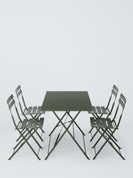 John Lewis Camden 4-Seater Rectangular Garden Dining Table & Chairs Set - view 2, Green