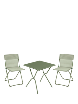 Lafuma Balcony Folding 2-Seater Garden Bistro Table & Chairs Set, 9874 Moss Tube Moss