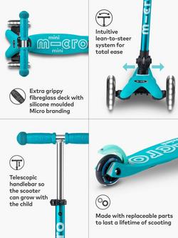 Micro Scooters Foldable Mini LED Scooter - view 2, Aqua