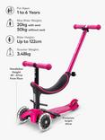 Micro Scooters 4-In-1 Mini Micro Push Along Light Up Wheels Scooter, Pink