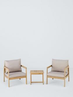 John Lewis Acacia Wood 2-Seater Garden Lounge Set, Natural, 