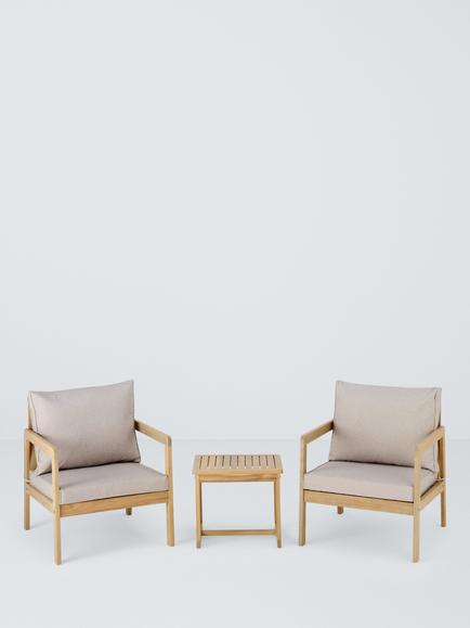 John Lewis Acacia Wood 2-Seater Garden Lounge Set, Natural, 