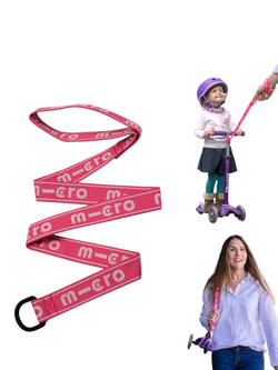 Micro Scooters Eco Pull & Carry Straps, Pink Logo