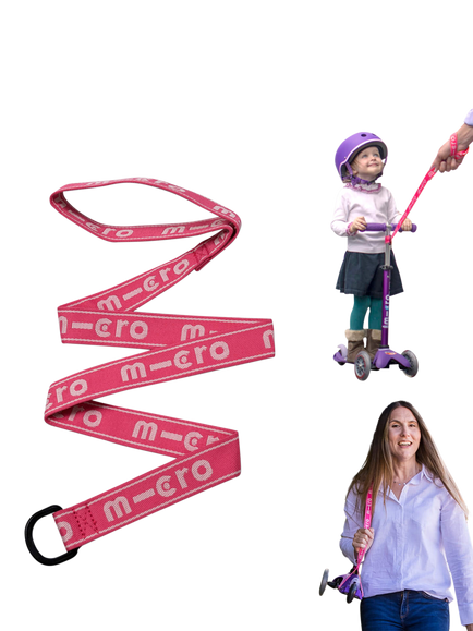 Micro Scooters Eco Pull & Carry Straps, Pink Logo