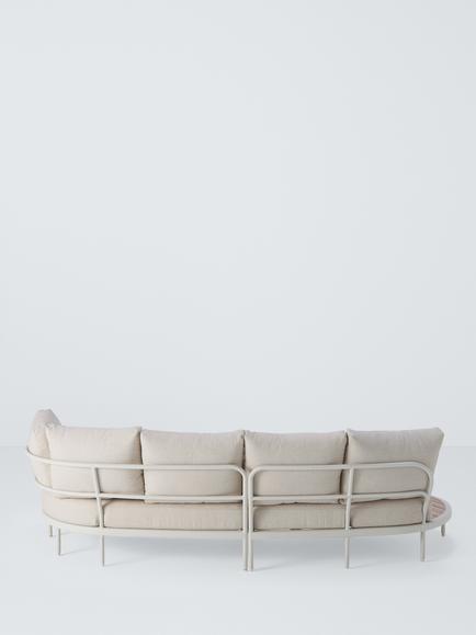 John Lewis Lozenge 4-Seater Modular Curved Garden Sofa & Coffee Table Set, Cream - view 2, 