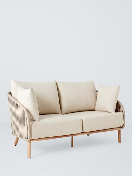 John Lewis Flat Rope Weave 2-Seater Garden Sofa, 