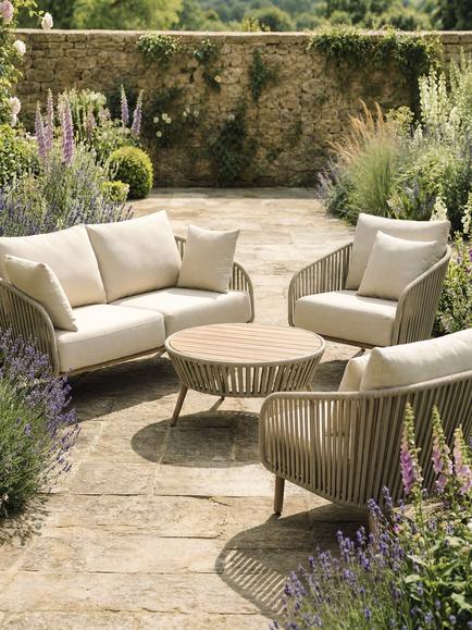 John Lewis Flat Rope Weave 2-Seater Garden Sofa - view 2, 