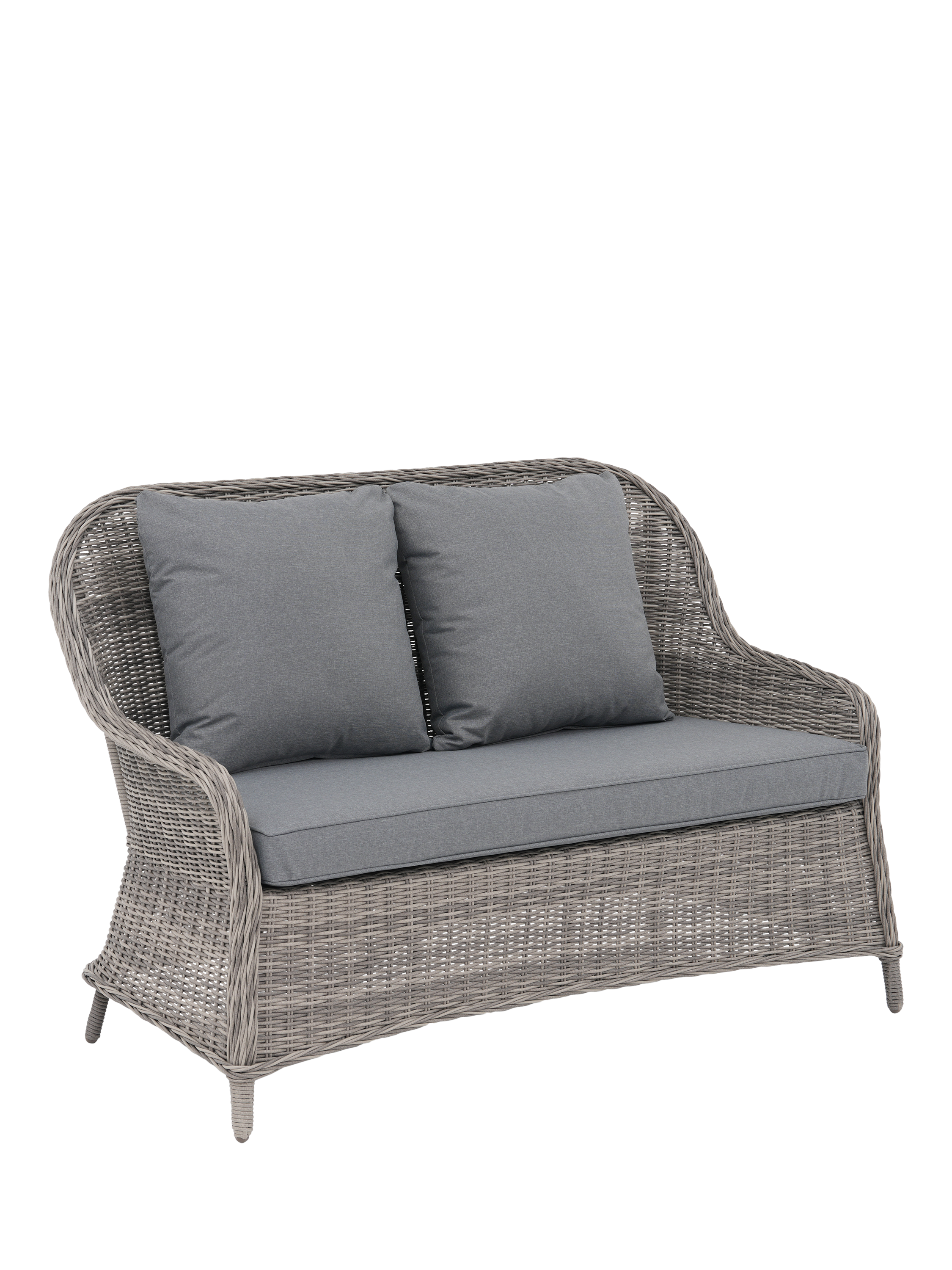 John Lewis Rye Woven 2-Seater Garden Sofa, Grey