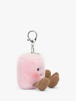 Jellycat Amuseable Marshmallows Bag Charm - view 2, White/Pink