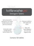 Baby Brezza Bottle Washer Pro Detergent Tablets, Pack of 120 Tablets