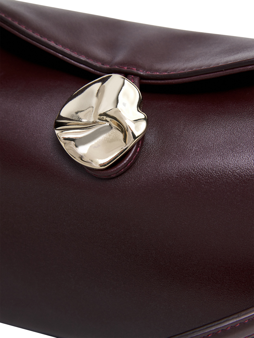 Product image 4 of 7, which shows Flattered Hanna Leather Cross Body Grab Bag, Burgundy