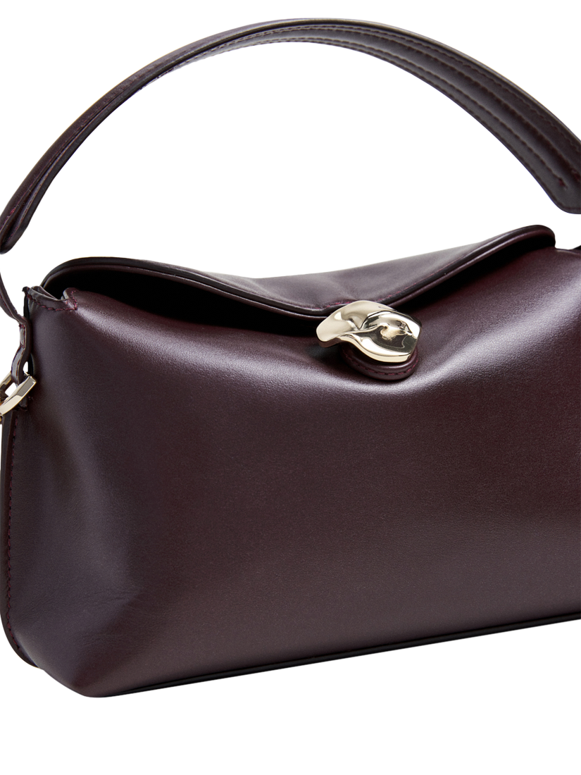 Product image 6 of 7, which shows Flattered Hanna Leather Cross Body Grab Bag, Burgundy