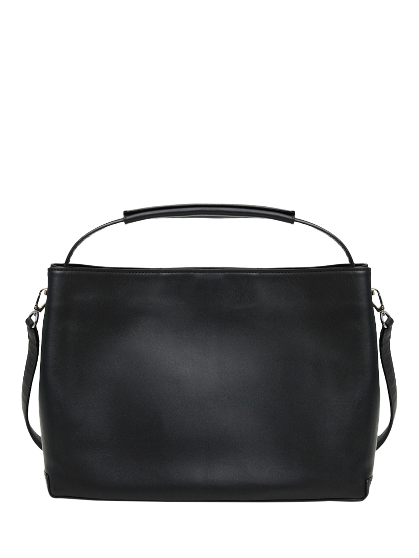 Flattered Harper Grande Leather Shoulder Bag, Black