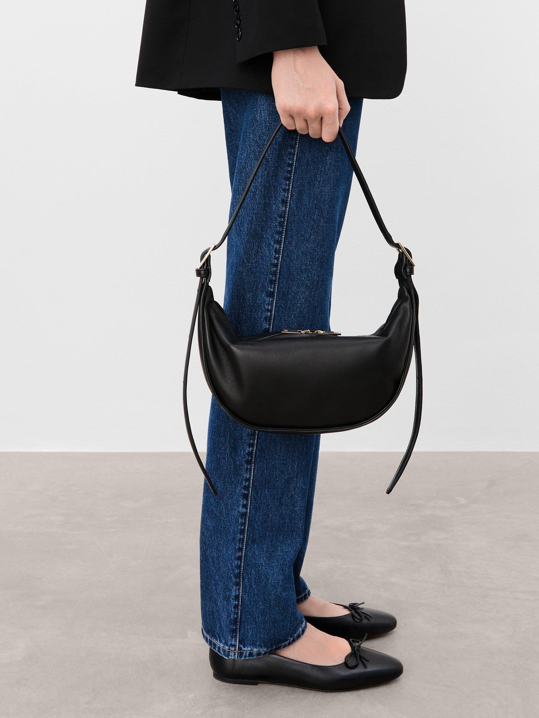 Product image 7 of 7, which shows Flattered Irma Leather Cross Body Bag, Black