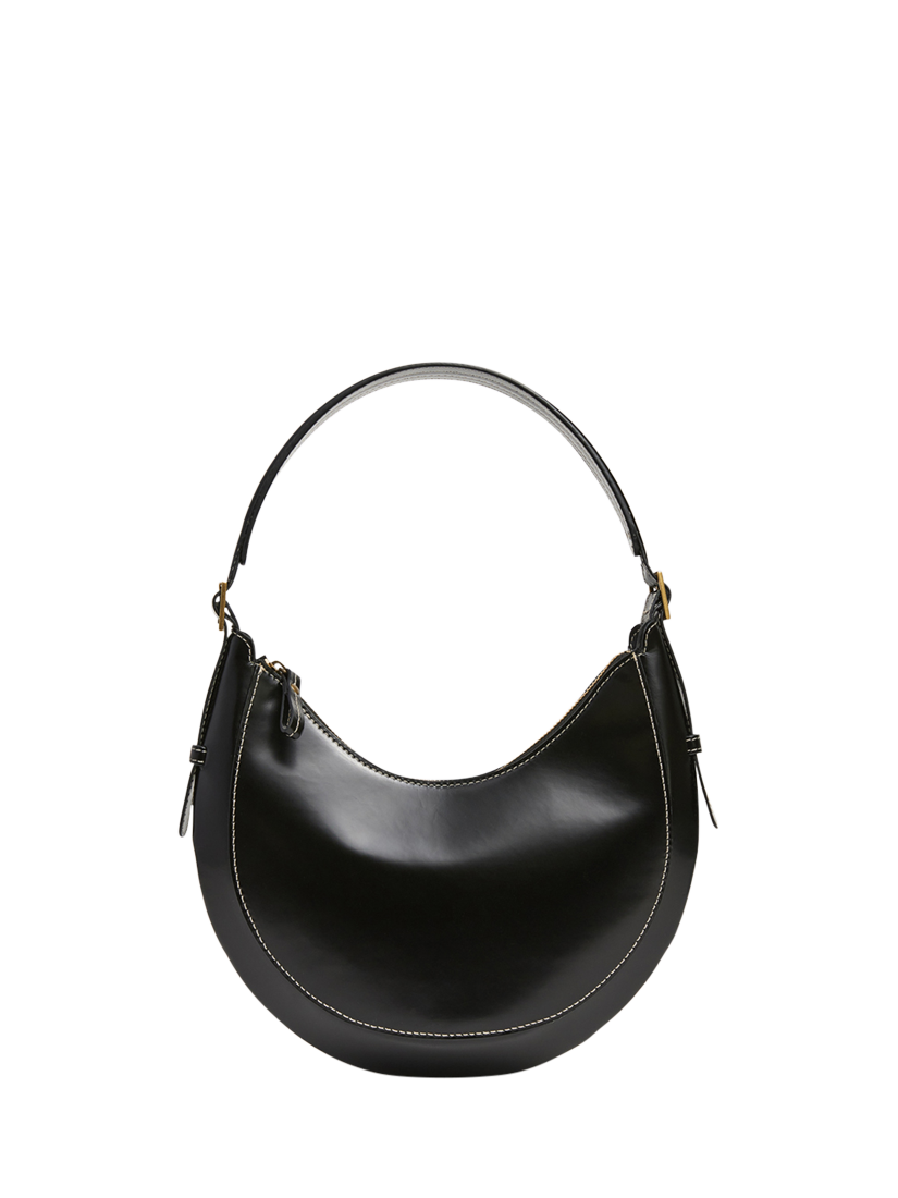 Product image 1 of 6, which shows Flattered Lunar Leather Mini Shoulder Bag, Black