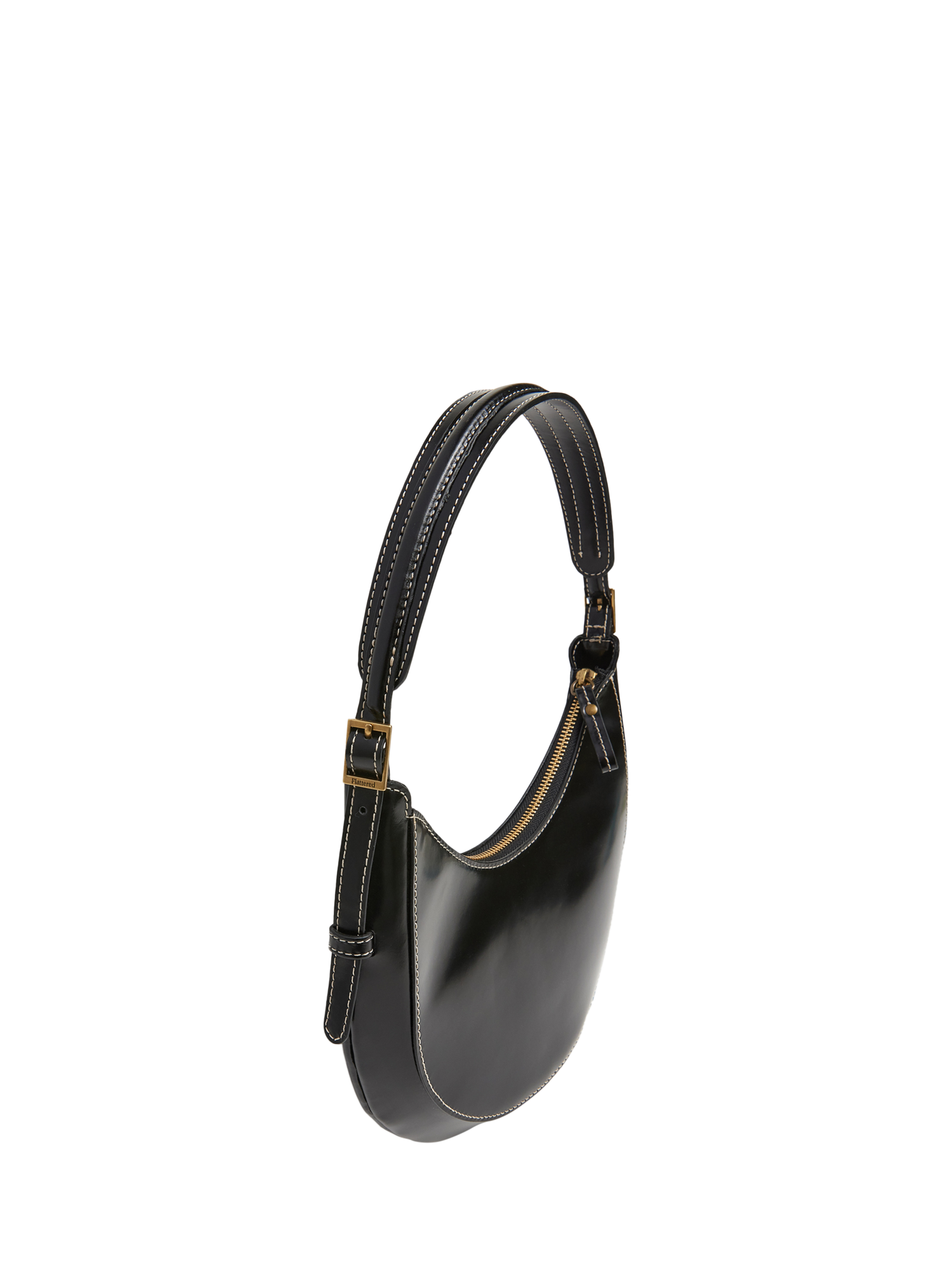 Product image 2 of 6, which shows Flattered Lunar Leather Mini Shoulder Bag, Black