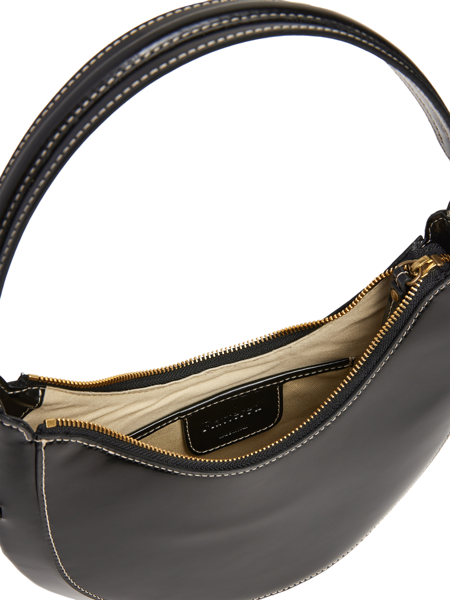 Product image 4 of 6, which shows Flattered Lunar Leather Mini Shoulder Bag, Black