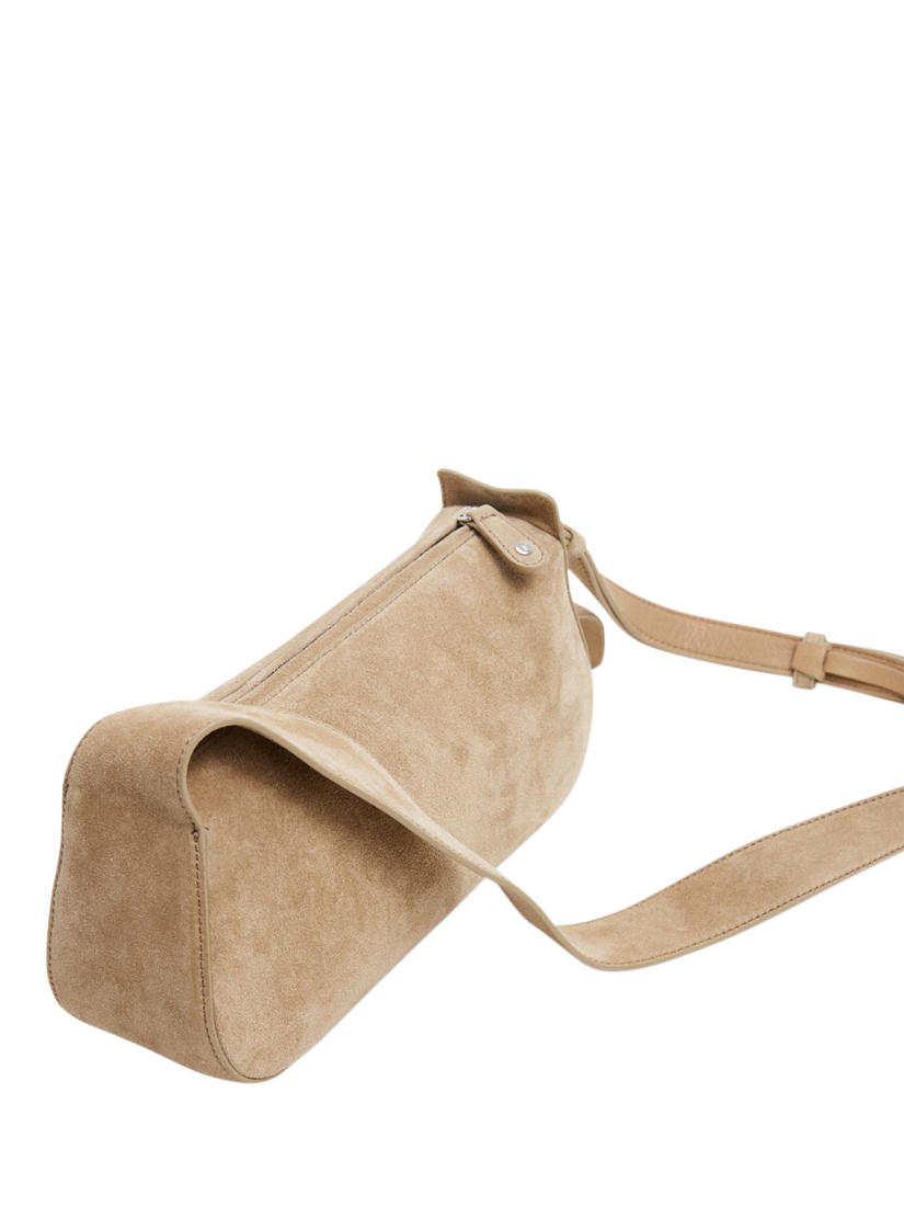 Product image 2 of 11, which shows Flattered Tuna Suede Shoulder Bag, Sand