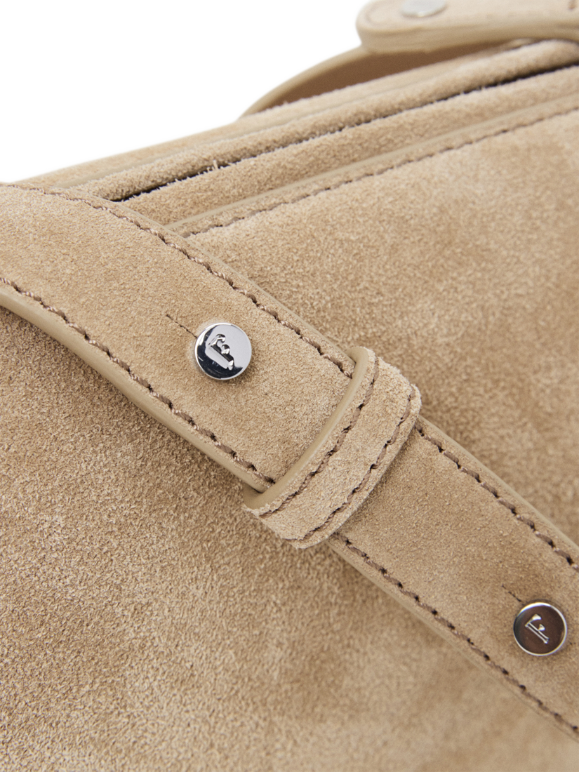 Product image 6 of 11, which shows Flattered Tuna Suede Shoulder Bag, Sand