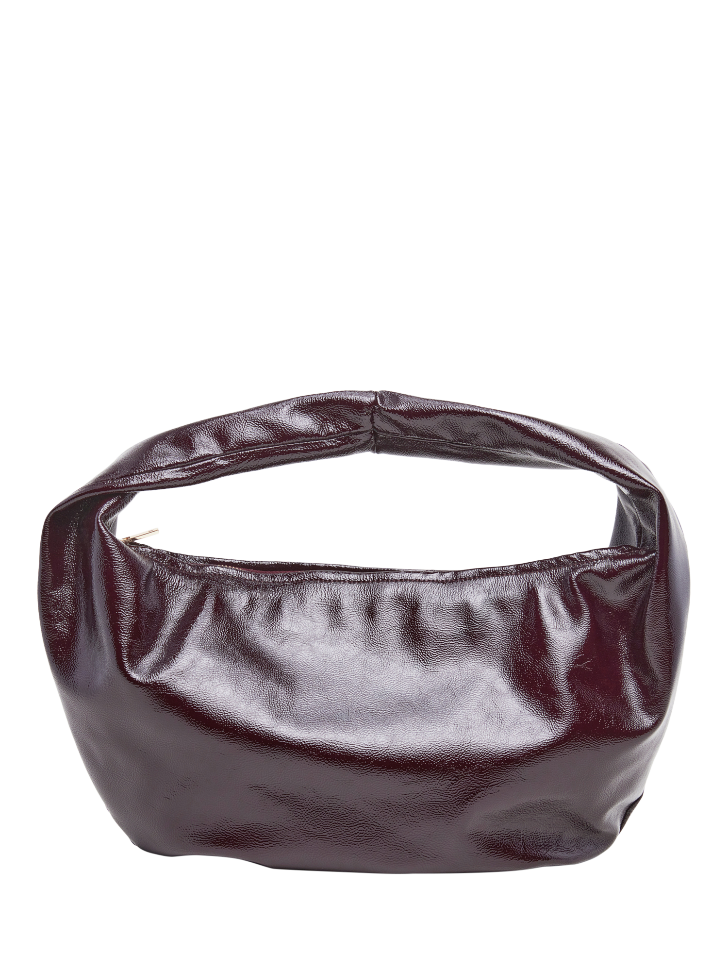 Product image 1 of 7, which shows Flattered Alva Leather Slouchy Shoulder Bag, Burgundy