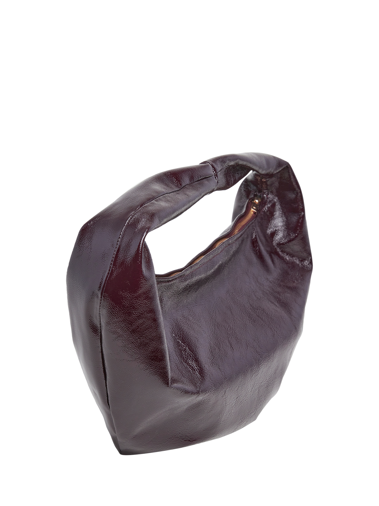 Product image 2 of 7, which shows Flattered Alva Leather Slouchy Shoulder Bag, Burgundy
