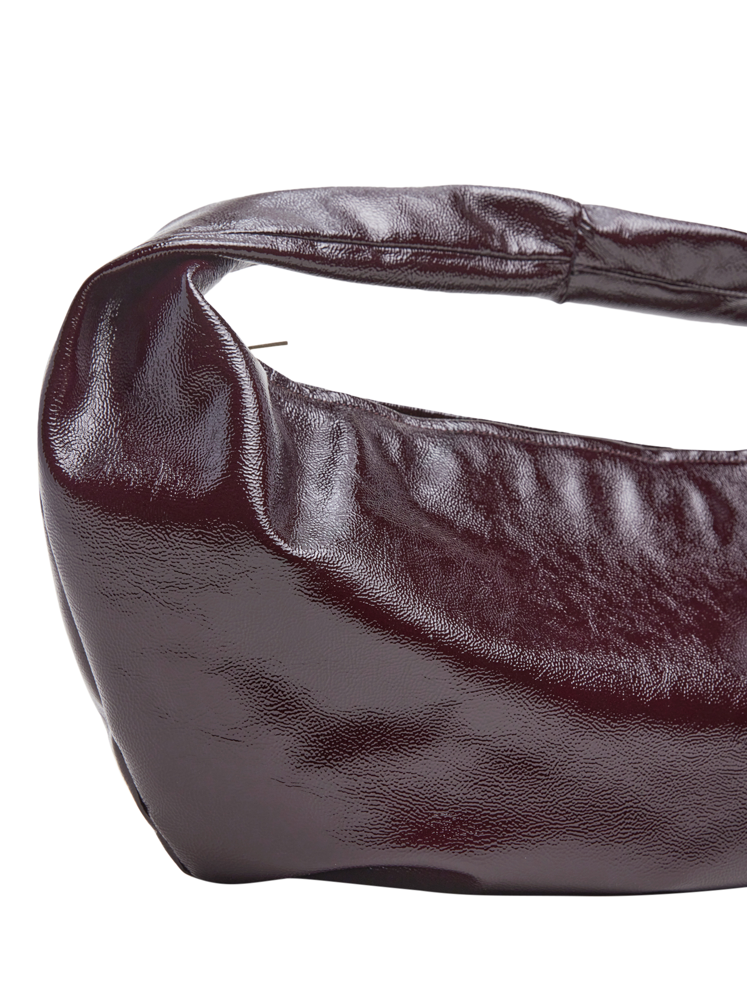 Product image 3 of 7, which shows Flattered Alva Leather Slouchy Shoulder Bag, Burgundy