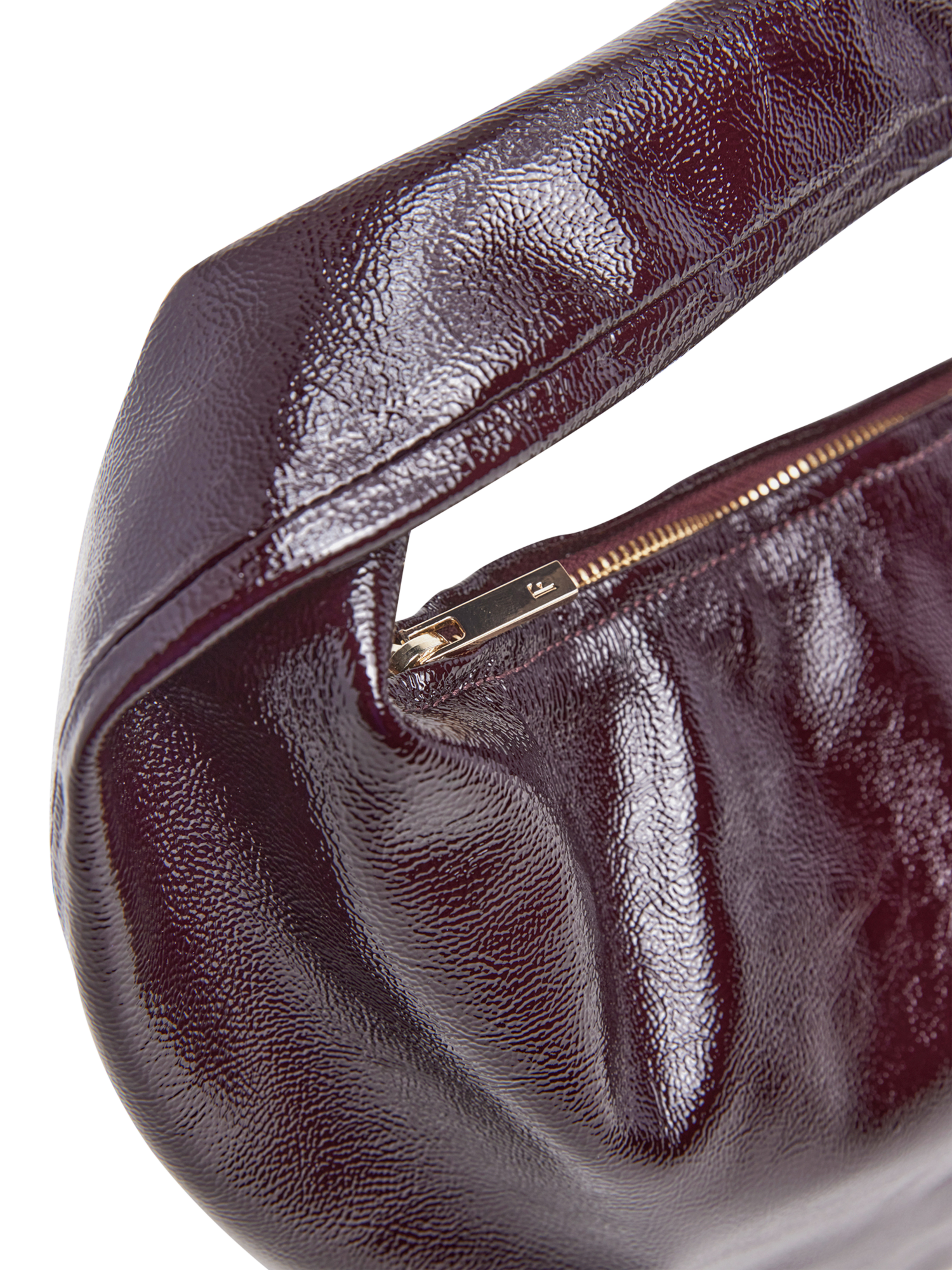 Product image 4 of 7, which shows Flattered Alva Leather Slouchy Shoulder Bag, Burgundy