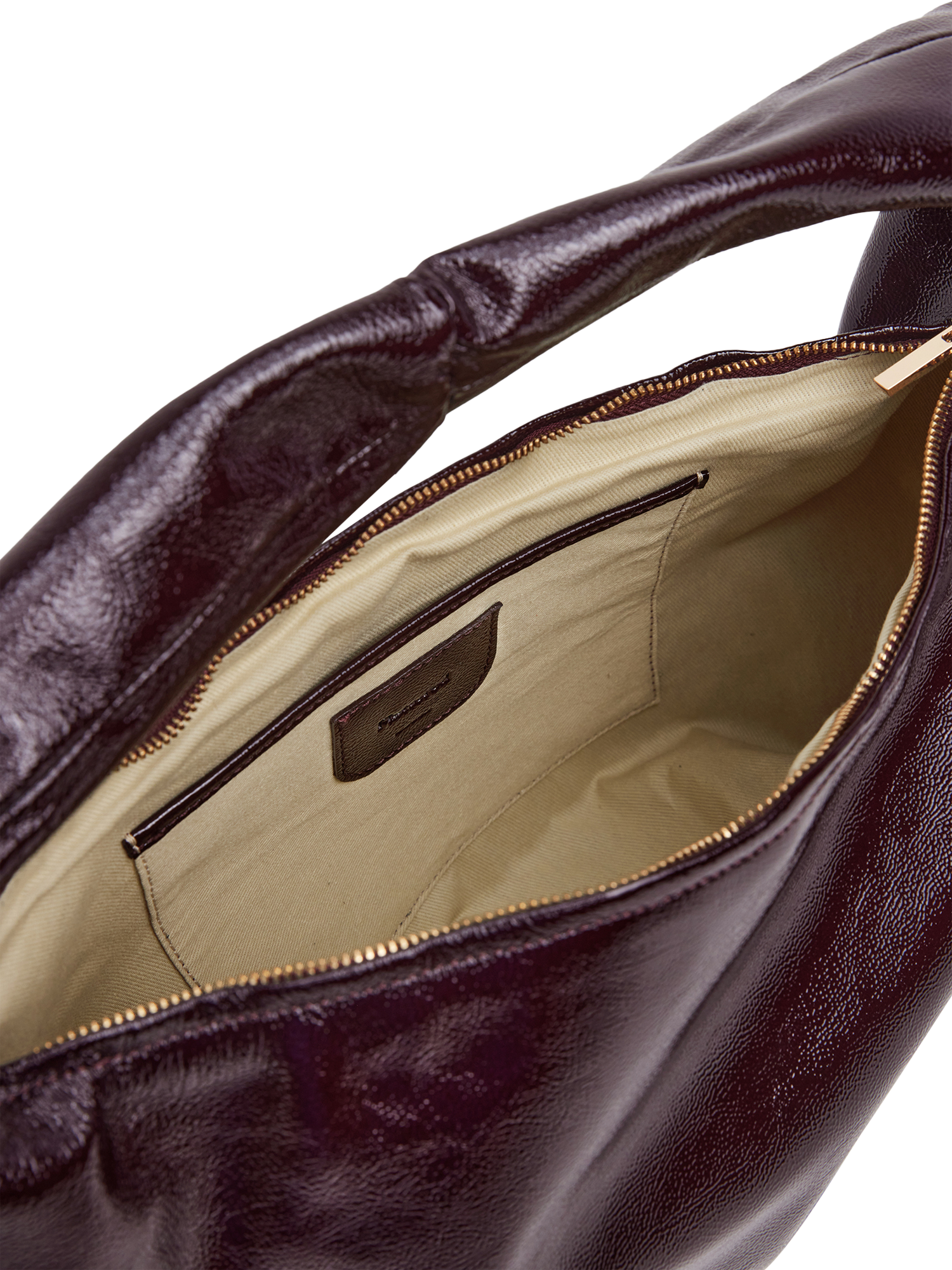 Product image 5 of 7, which shows Flattered Alva Leather Slouchy Shoulder Bag, Burgundy
