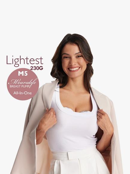 Momcozy M5 Wearable Double Breast Pump - view 2, White