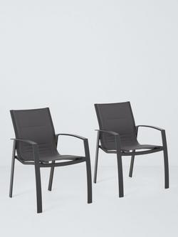 John Lewis Tampa Garden Dining Chair, Set of 2, Grey, 