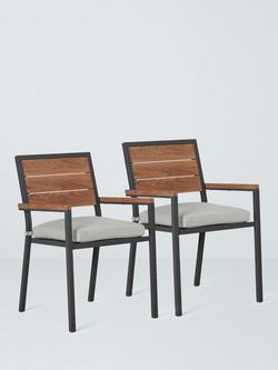 John Lewis Platform Garden Dining Armchair, Set of 2, Grey, Grey