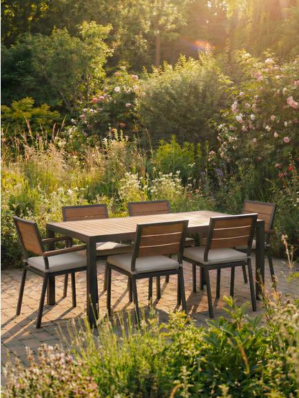 John Lewis Platform Garden Dining Armchair, Set of 2 - view 2, Grey