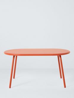 John Lewis ANYDAY Oval Metal Garden Coffee Table, 90cm - view 2, Burnt Orange